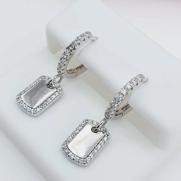 "925 Sterling Silver Cubic Zirconia Earrings, U19254687 - Picture 3 of 11